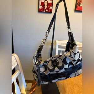 Coach 2011 Black and Grey Shoulder Bag